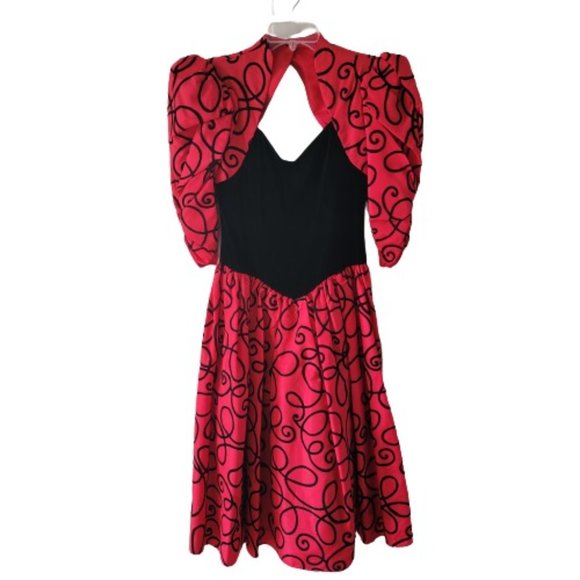 Vintage Gunne Sax Velvet Embossed Cocktail Formal Dress with Sle… - Picture 1 of 15